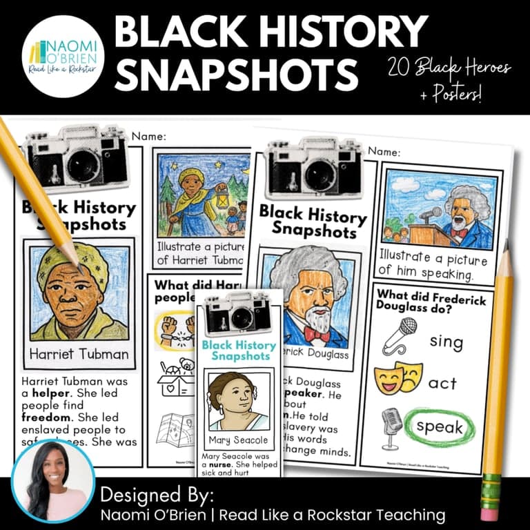 Elementary school Worksheet | Black History Snapshots, K–2 Black History Month