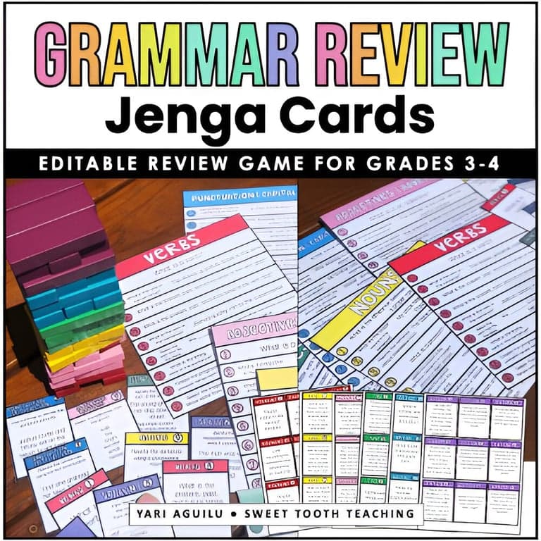 Elementary school Game | Grammar Review Jenga
