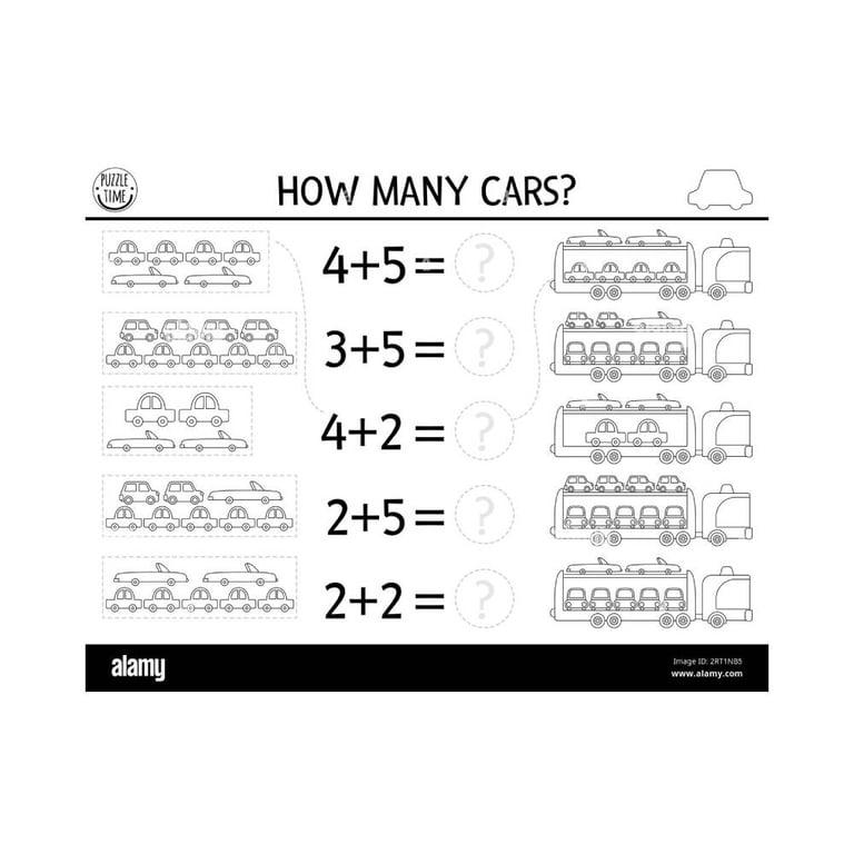 Elementary school Worksheet | How Many Cars?
