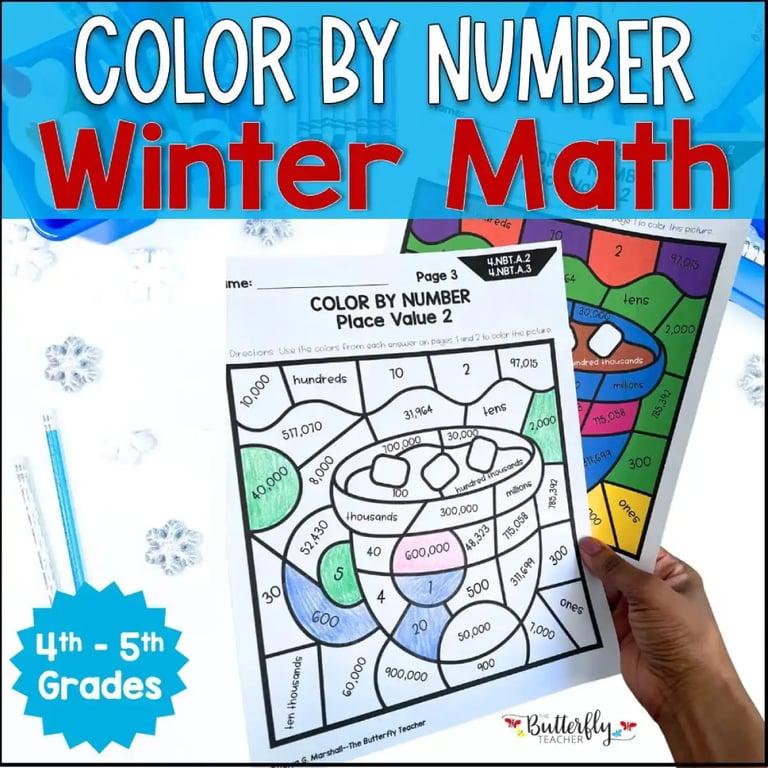 Elementary school Worksheet | 4th Grade Winter Math Fun Worksheets