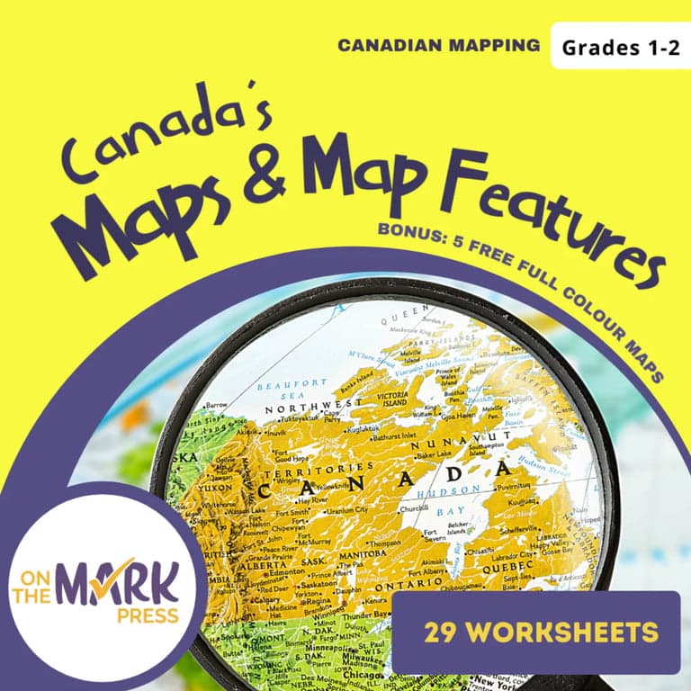 Elementary school Worksheet | Canada Maps & Map Features Grades 1-2