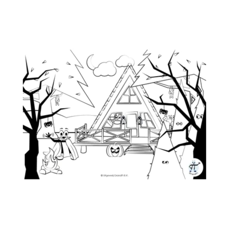 Elementary school Worksheet | Halloween Coloring Page