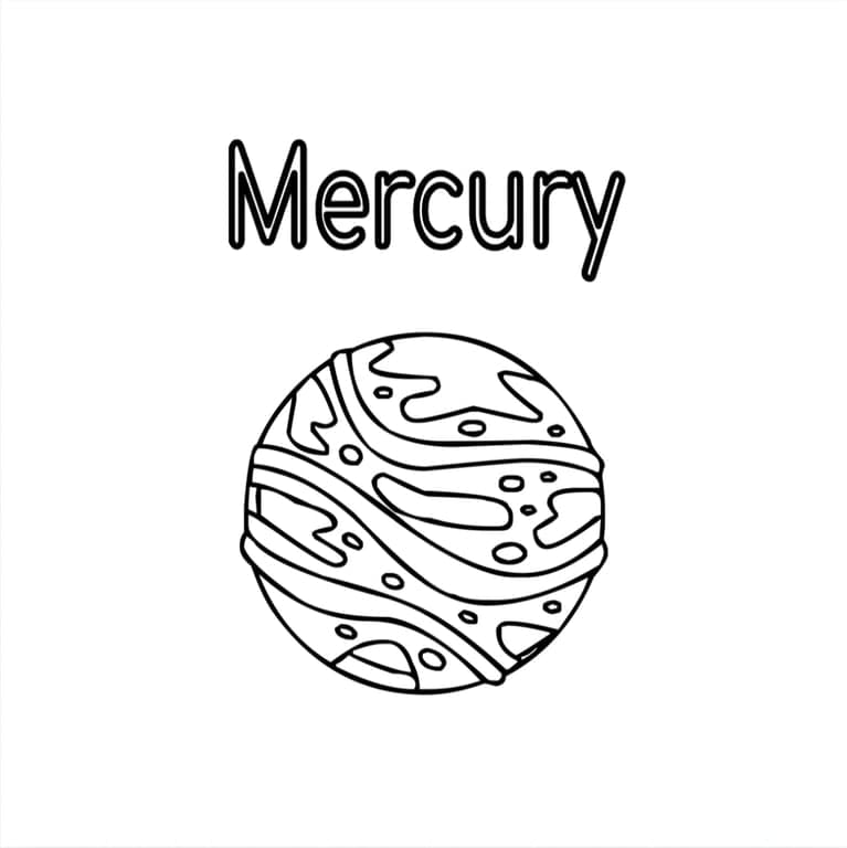 Elementary school Worksheet | Planets Coloring - Mercury