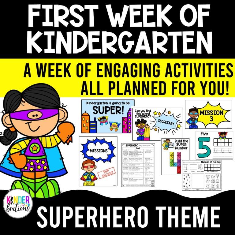 Elementary school Lesson Package | First Week of Kindergarten Superhero Theme