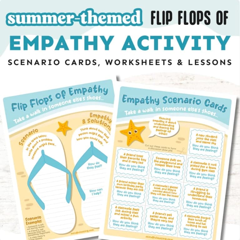 Elementary school Lesson Package | Summer Flip Flop Empathy Activities