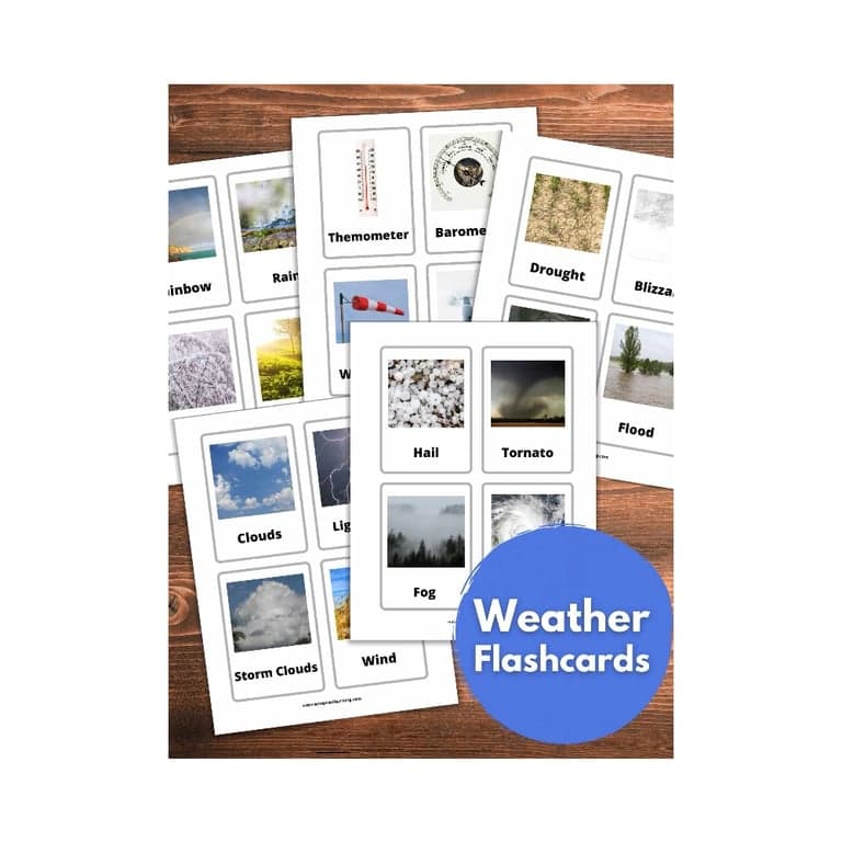 Elementary school Flashcards | Weather Flashcards