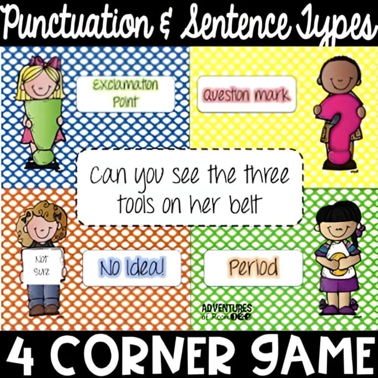 Elementary school Game | Punctuation and Types of Sentences