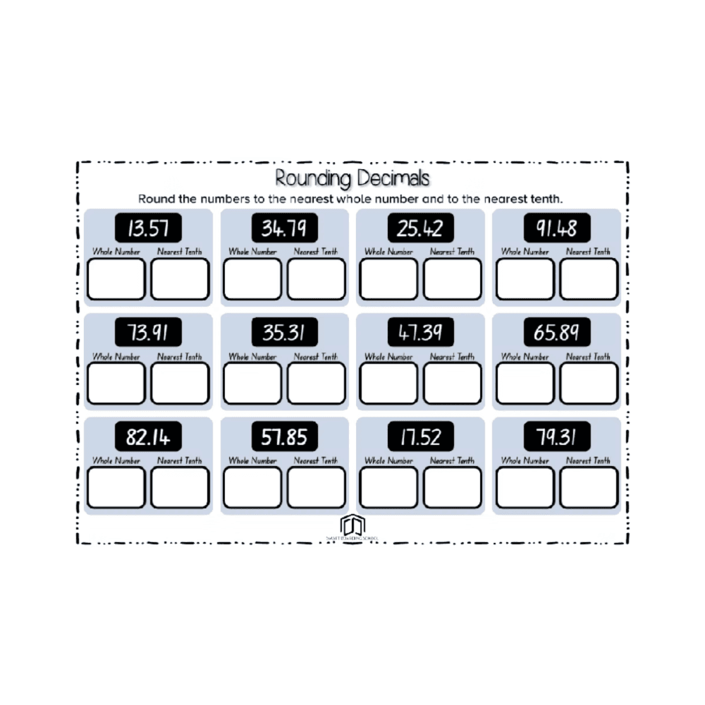 Elementary school Worksheet | Rounding Decimals