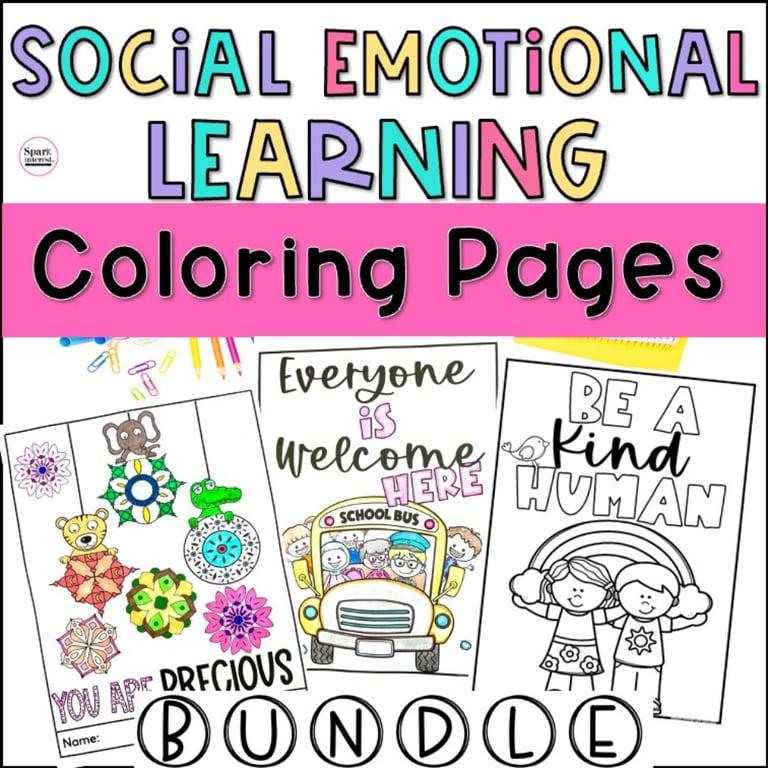 Elementary school Worksheets | SEL Coloring Pages Bundle