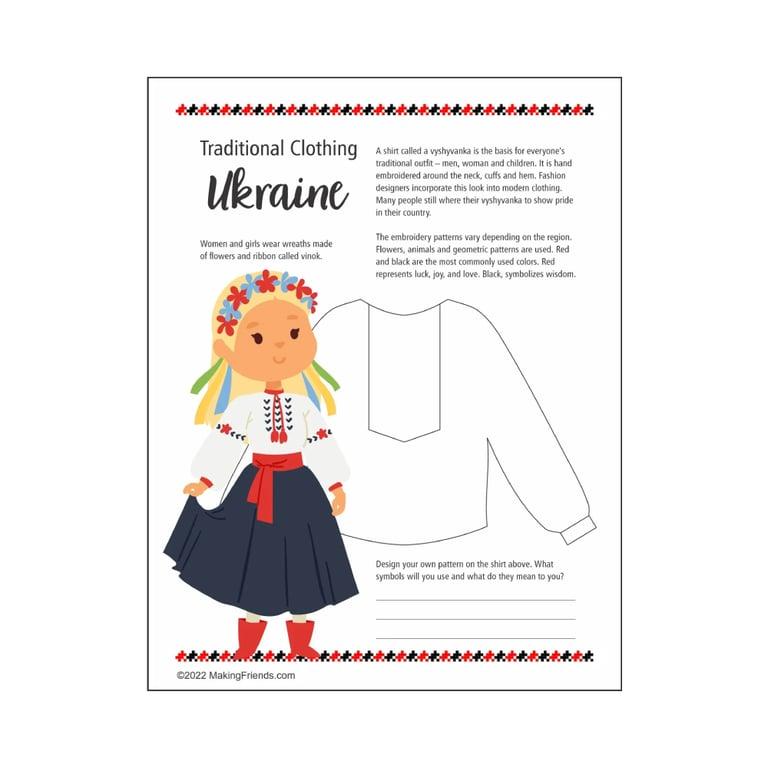 Elementary school Worksheet | Ukraine Clothing Worksheet Download