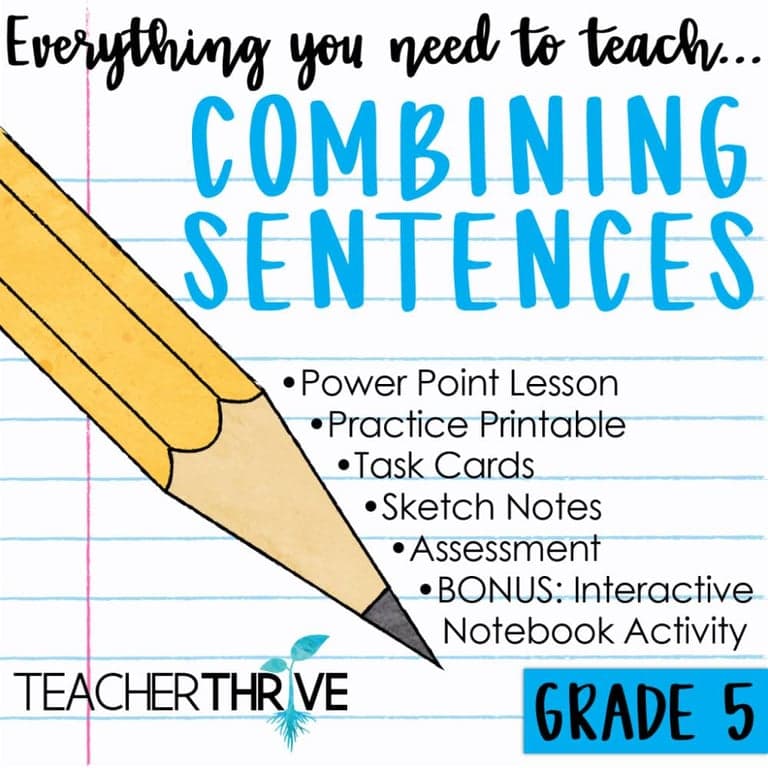 Elementary school Lesson Package | Fifth Grade Grammar: Combine Sentences