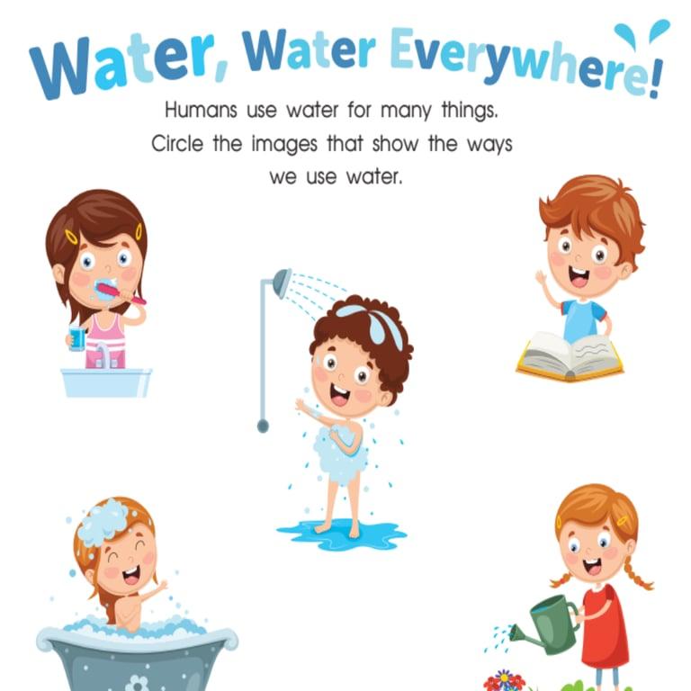 Elementary school Worksheet | Water, Water Everywhere!