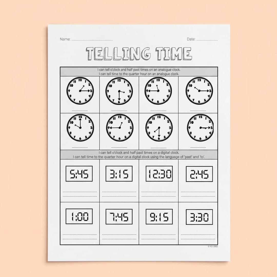 Elementary school Worksheet | Year 2 Mathematics Assessment Time