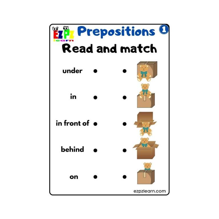 Elementary school Worksheet | Prepositions of Place