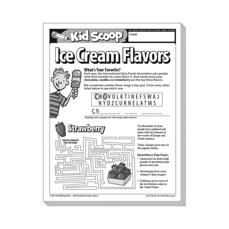 Elementary school Lesson Package | Ice Cream Flavors