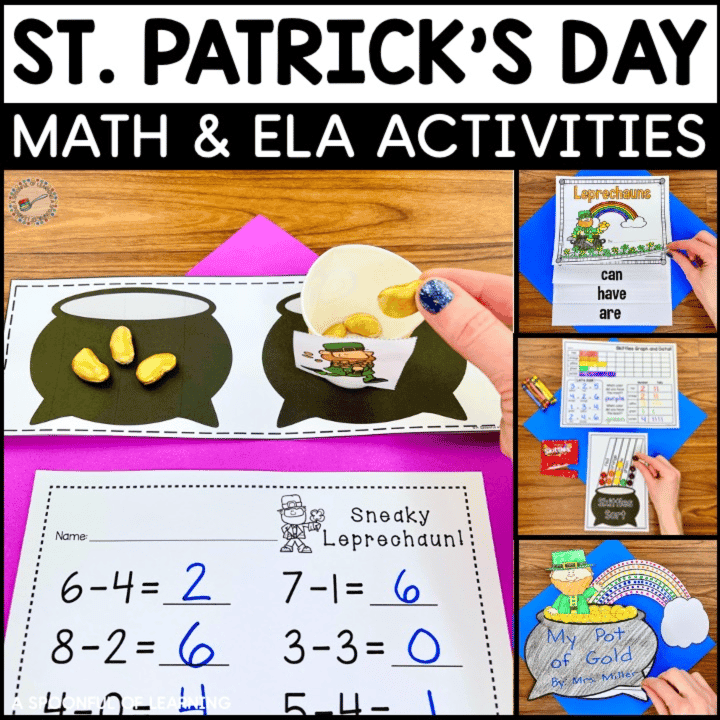 Elementary school Lesson Package | St. Patrick’s Day Math, Literacy, and Writing Activities