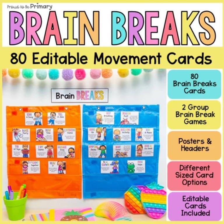 Elementary school Material | Brain Breaks & Movement Activity Cards