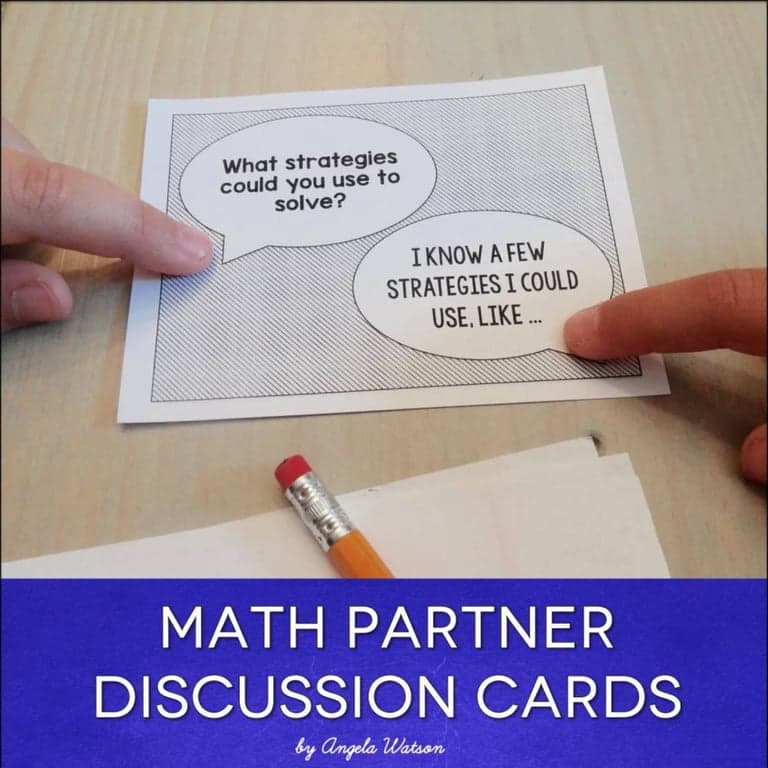 Elementary school Material | Partner Discussion Cards/Conversation Starters for Math Practices