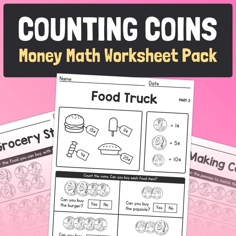 Elementary school Worksheet | Counting Coins by That Little Robot
