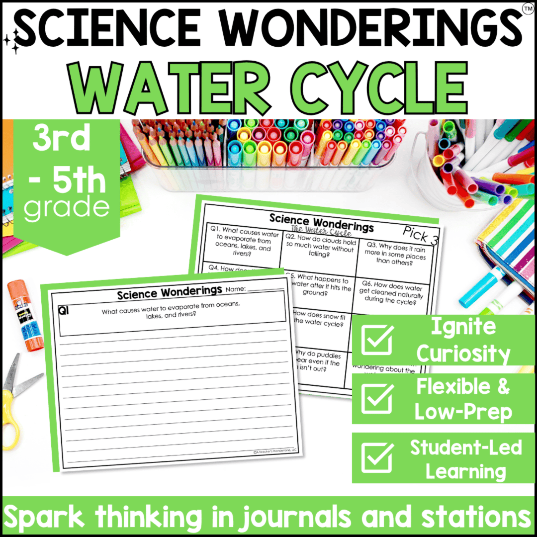 Elementary school Material | 3rd–5th Grade Water Cycle Science Question Prompts