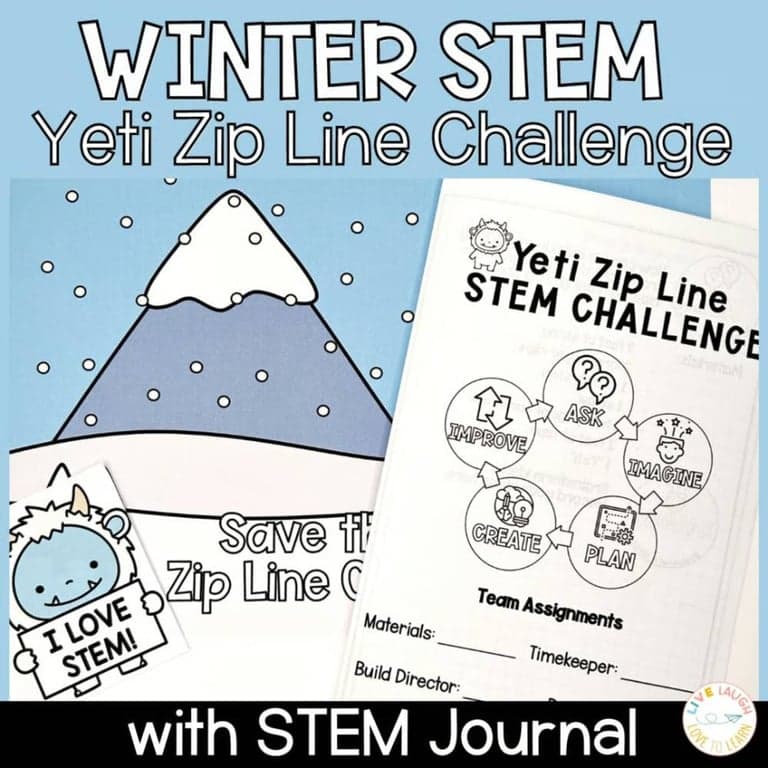 Elementary school Lesson Package | Winter STEM Challenge - Yeti Zip Line