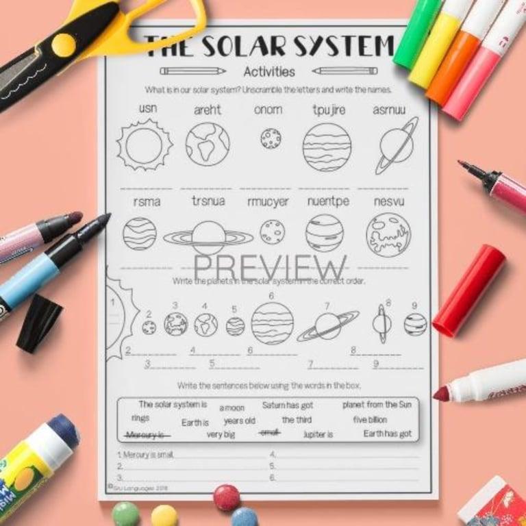 Elementary school Worksheet | Solar System English Language Activity