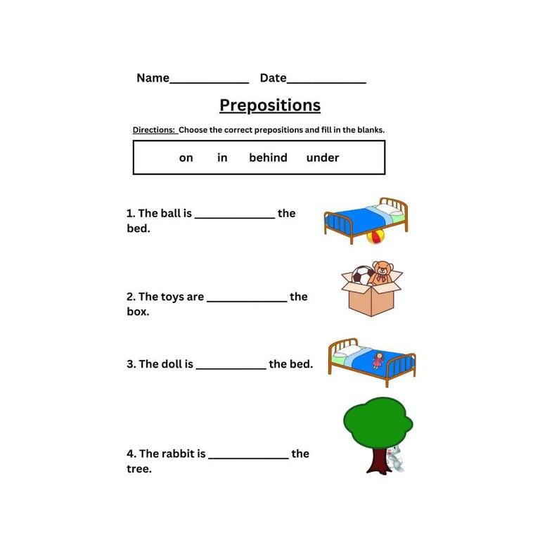 Elementary school Worksheet | Prepositions Worksheet for Kindergarten