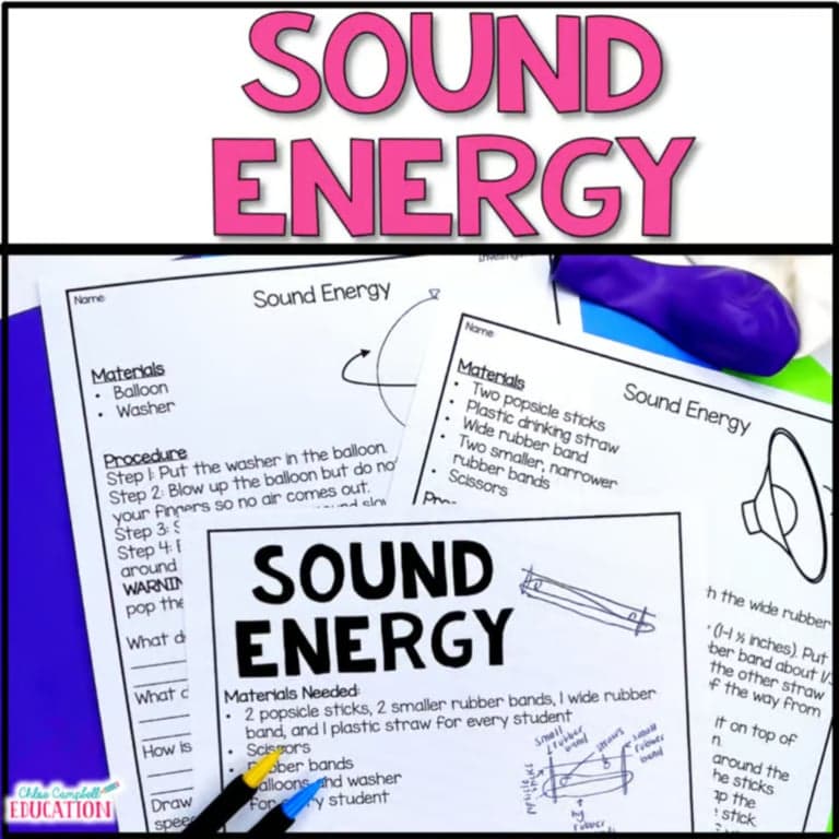 Elementary school Lesson Package | Sound Energy Hands-On Activity Vibrations and Pitch Experiments