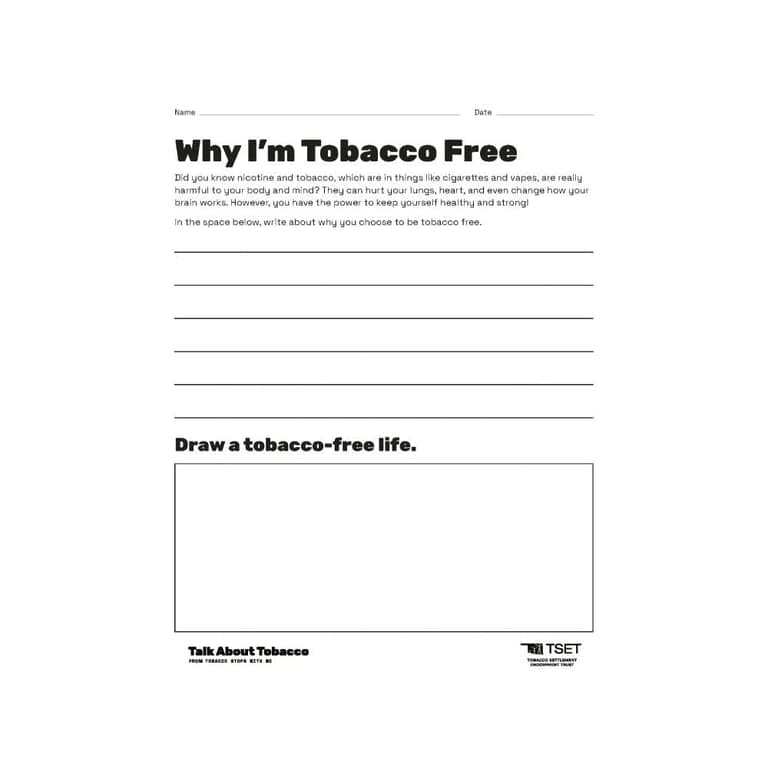 Elementary school Worksheet | Talk About Tobbaco for Elementary School