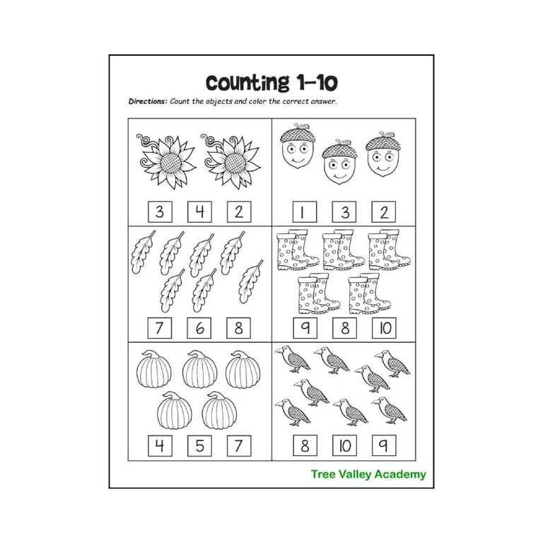 Elementary school Worksheet | Fall Math Printable