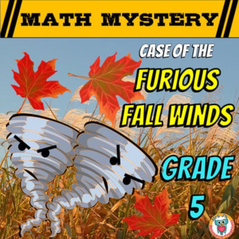 Elementary school Game | Fall Math Mystery: Case of the Furious Fall Winds - 5th Grade Edition