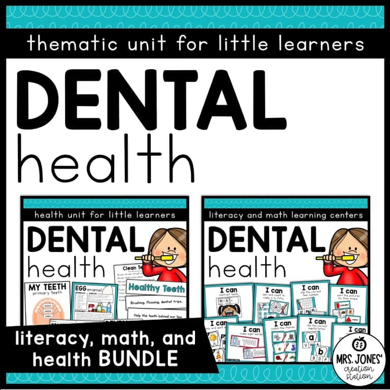 Elementary school Lesson Package | Dental Health Bundle for Kindergarten