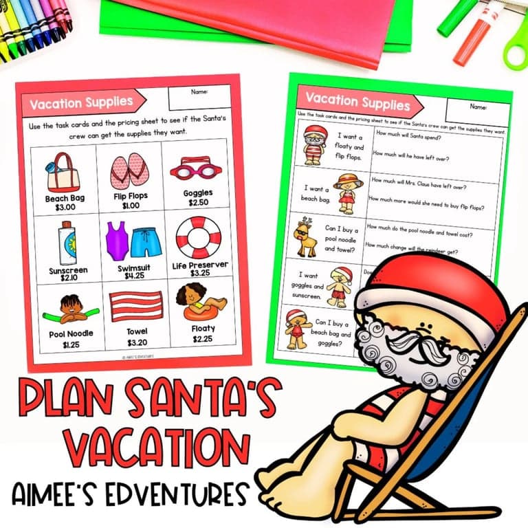 Elementary school Lesson Package | Christmas Project Based Learning Math
