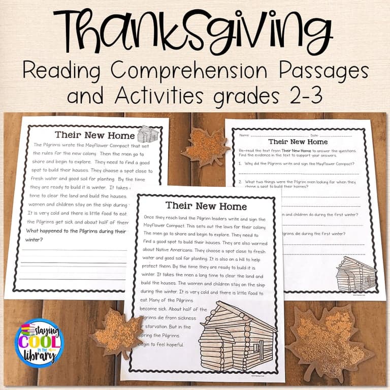 Elementary school Lesson Package | Thanksgiving Reading Comprehension Passages and Activities