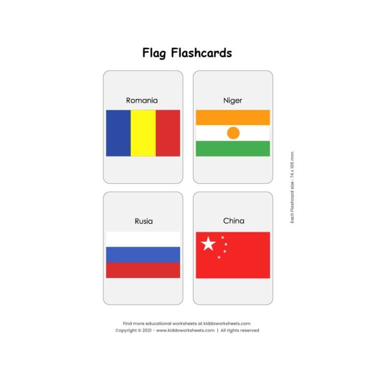 Elementary school Flashcard | Country Flags