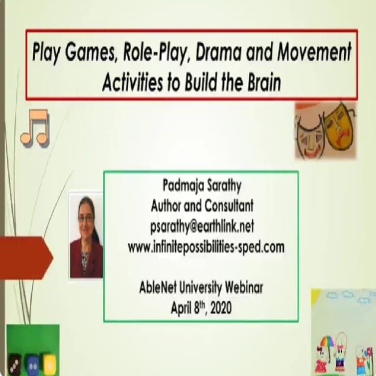 Elementary school Webinar | Play Games, Role Play, Drama, and Movement Activities to Build the Brain