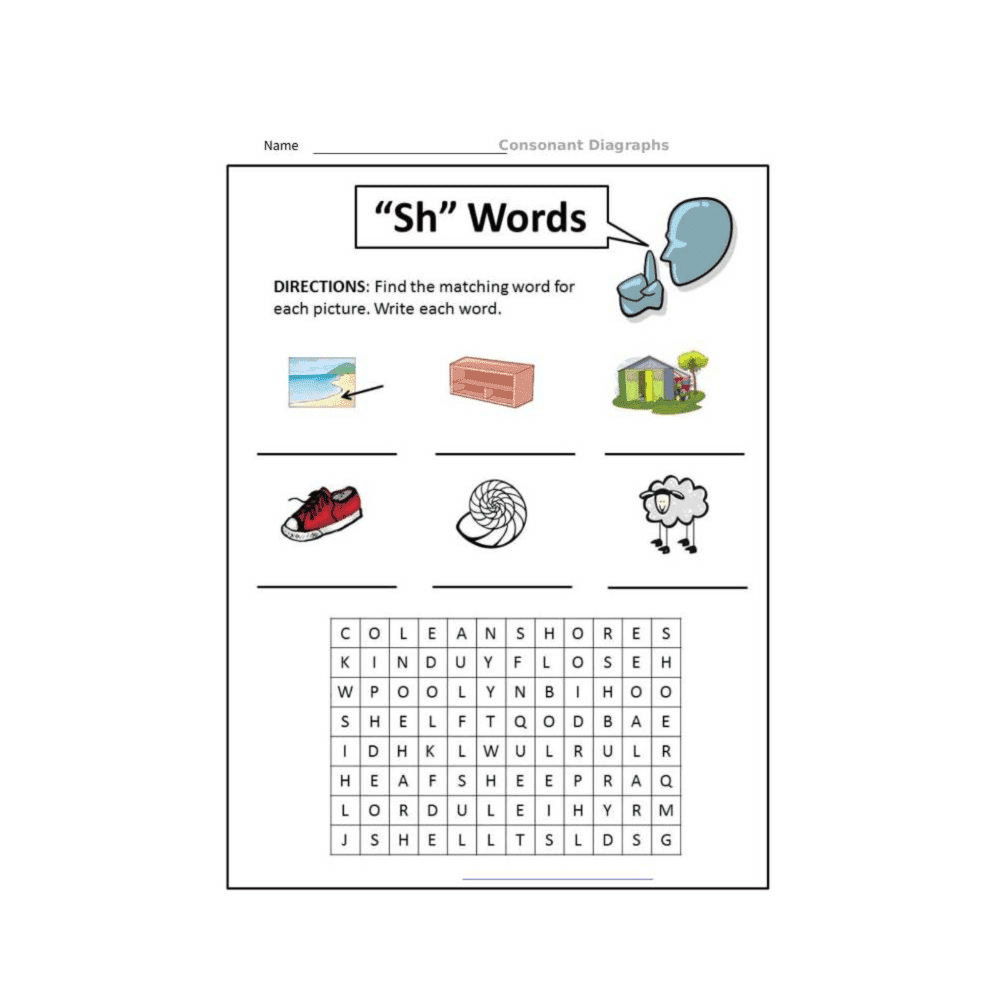 Elementary school Worksheet | Consonant Digraphs