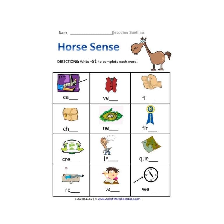 Elementary school Worksheet | Decoding Spelling