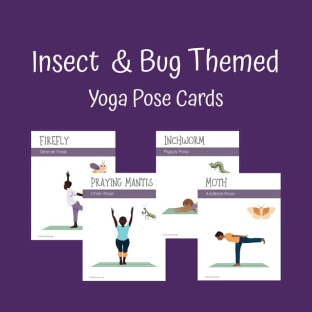 Elementary school Energizer | Insect & Bug Themed Yoga Pose Cards