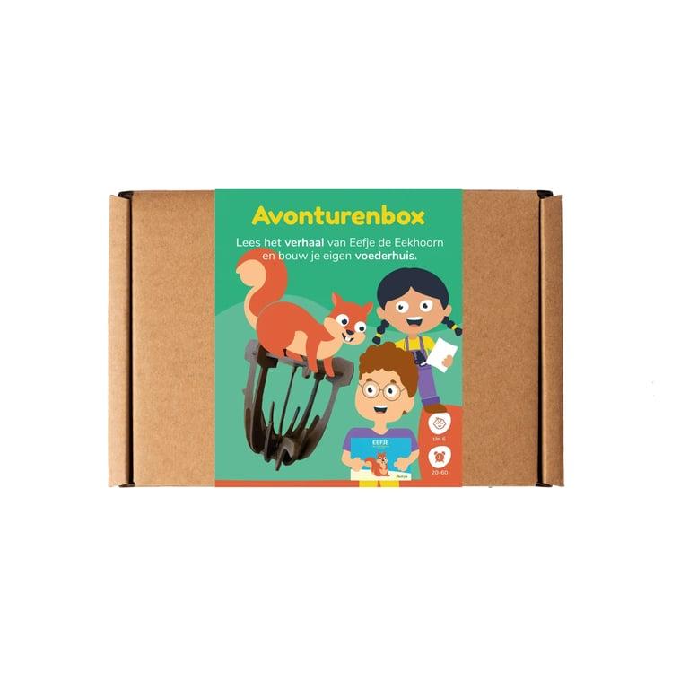 Elementary school Materiaal | Avonturenbox: Boek, Speurkaart & Bouwpakket Eekhoorn Voederbakje