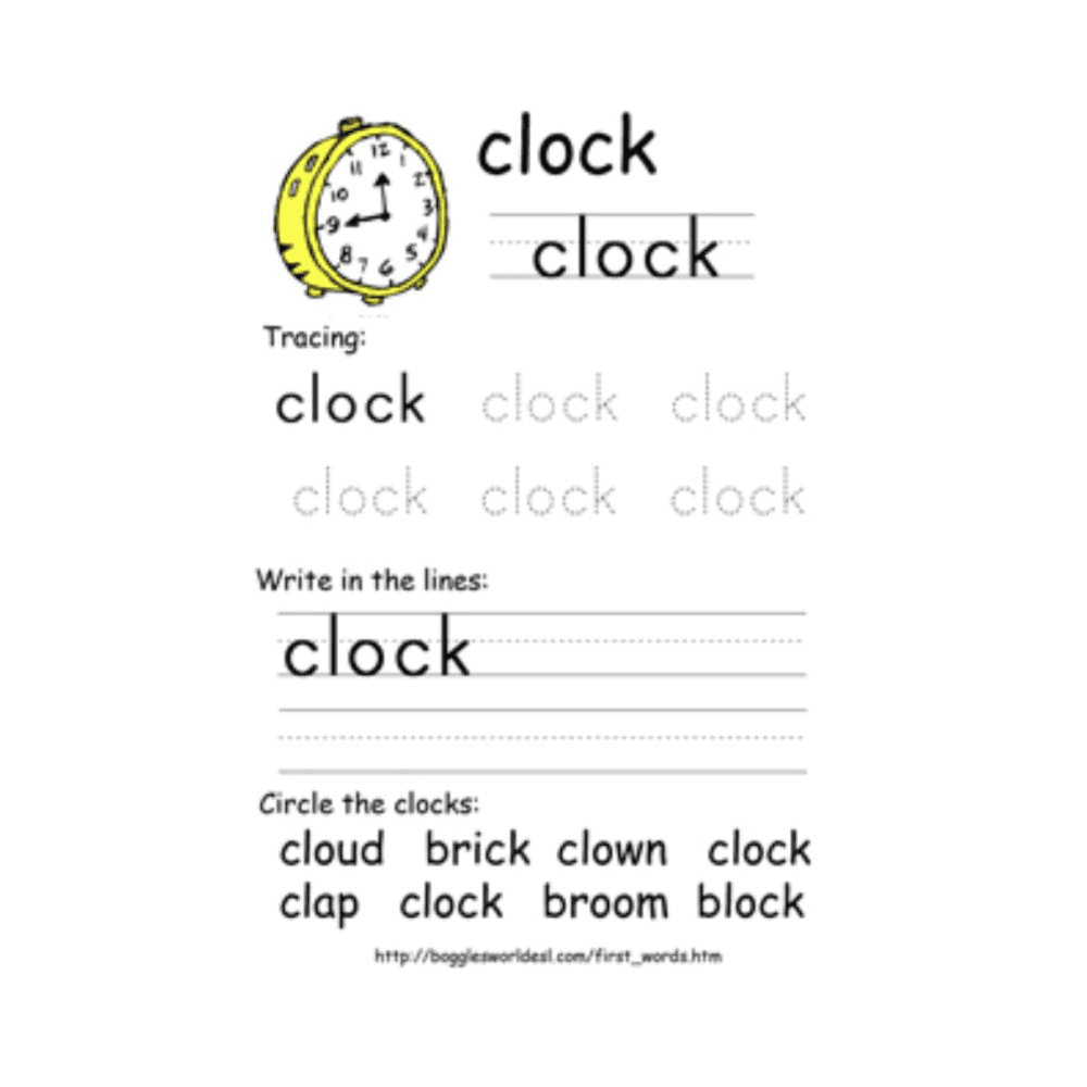 Elementary school Worksheet | First Words With Initial Consonant Blends