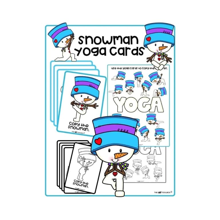 Elementary school Energizer | Snowman Yoga Cards