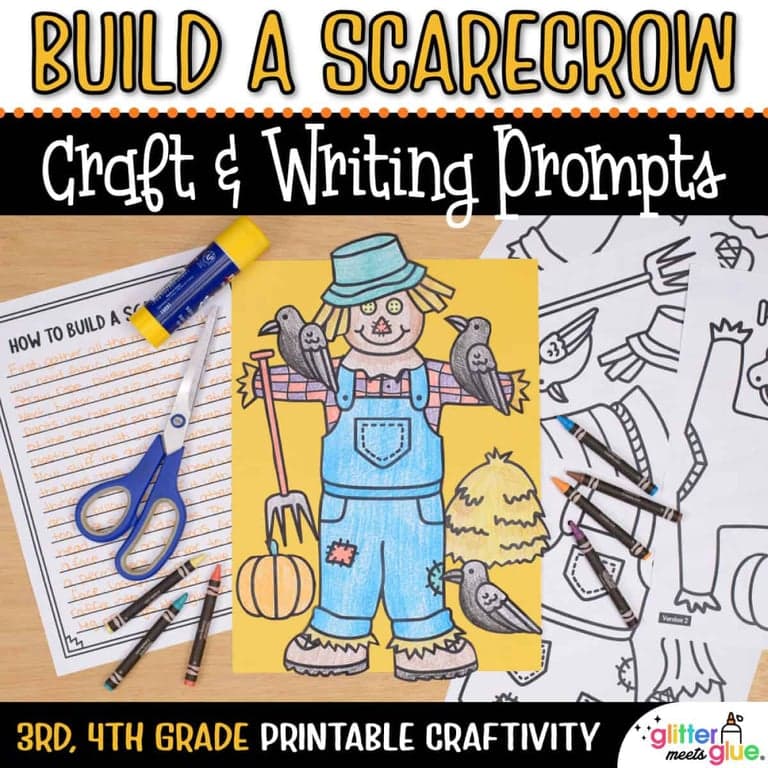 Elementary school Lesson Package | Scarecrow Coloring Craft