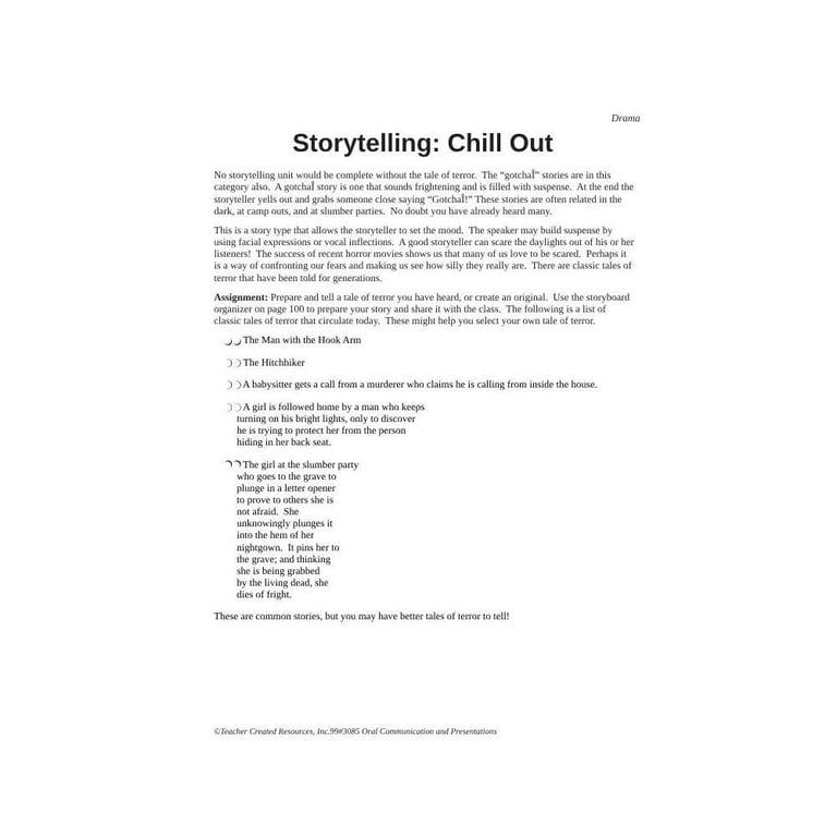 Elementary school Lesson Idea | Storytelling: Chill Out