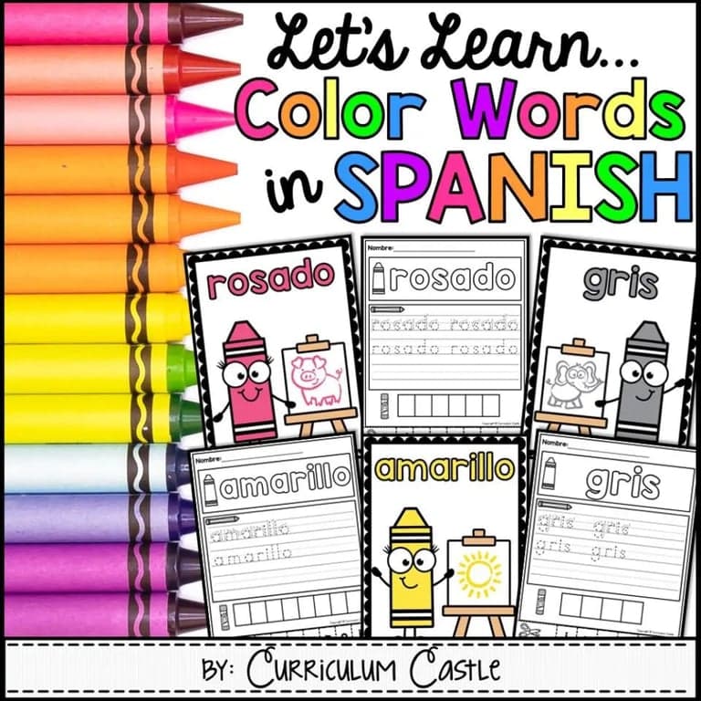Elementary school Lesson Package | Colors in Spanish: Los Colores