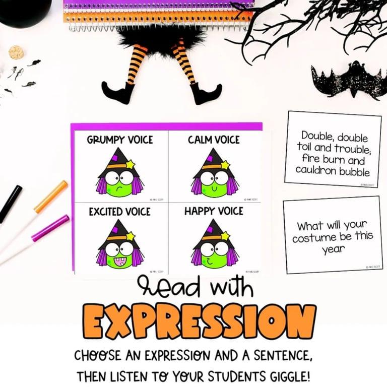 Elementary school Game | Halloween Theme Reading With Expression Game - Reading Comprehension