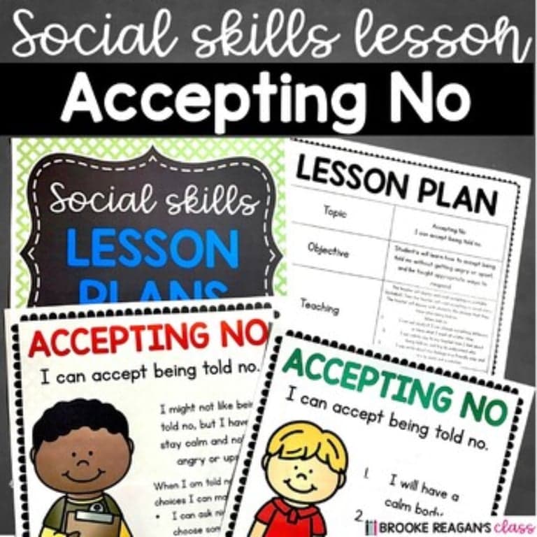 Elementary school Lesson Package | Social Skills Lesson: Accepting No
