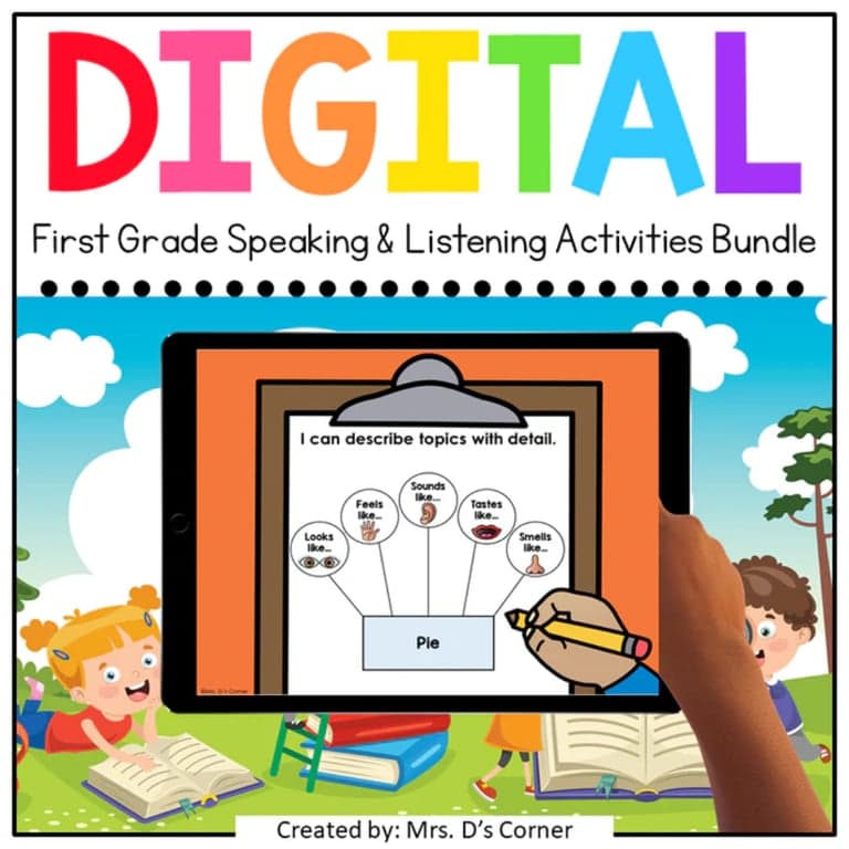 Elementary school Lesson Package | First Grade Speaking and Listening Standards-Aligned Digital
