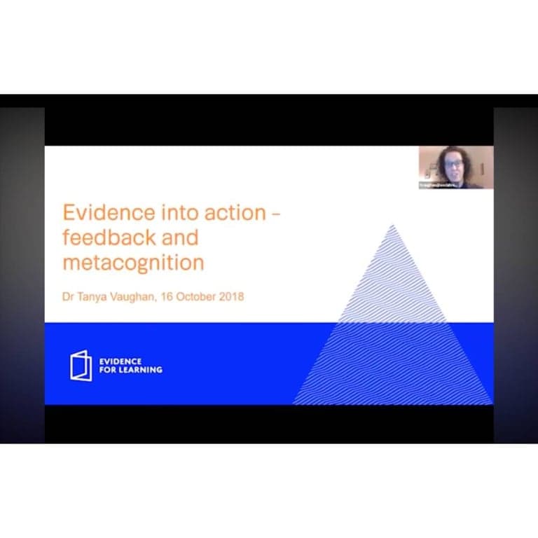 Elementary school Webinar | Evidence Into Action - Feedback and Metacognition