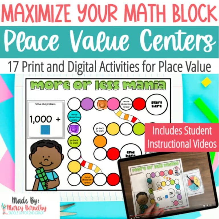 Elementary school Game | Place Value Math Centers and Games